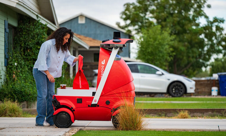 DoorDash unveils Dot, its first commercial autonomous delivery robot