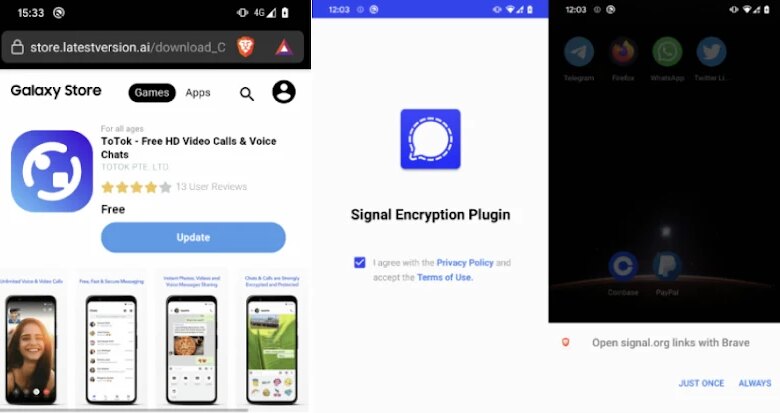 Warning: Beware of Android Spyware Disguised as Signal Encryption Plugin and ToTok Pro