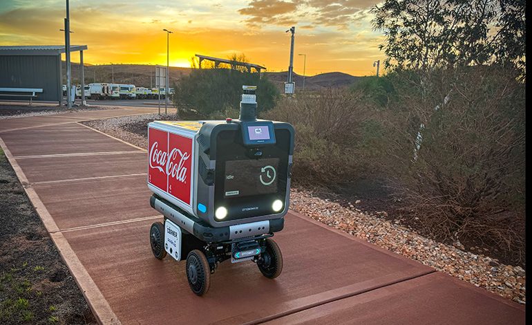 Ottobot makes deliveries at remote mine village in Australia