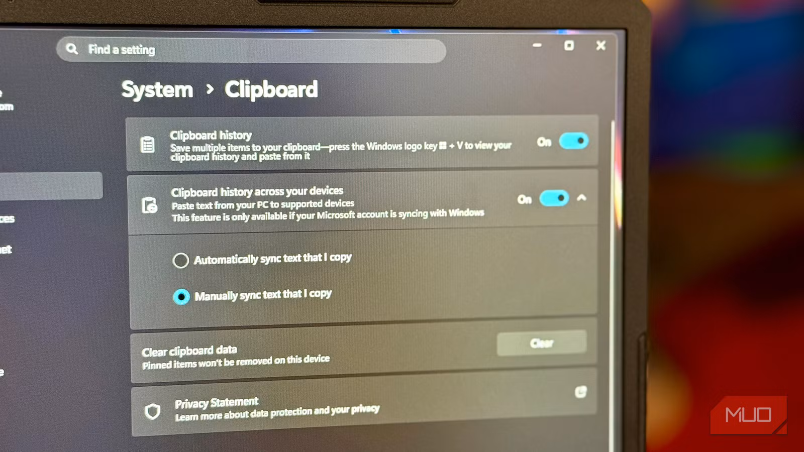 I enabled Windows 11 clipboard history and immediately turned off the cloud sync I didn't know was on